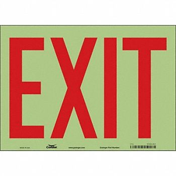 CONDOR Safety Sign 10 inx14 in Glow Vinyl, 480L82