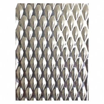 GRAINGER APPROVED Silver SS Sheet Rectangle 48in Overall W, 481F19