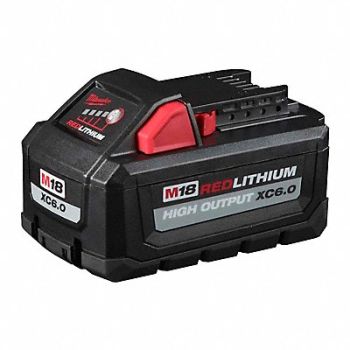 MILWAUKEE Battery 6.0 Ah Li-Ion, 481Z44