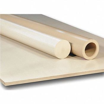 GRAINGER APPROVED K6717 Plastic Rod PEEK 3/8 Dia 8ftL Tan, 482U74