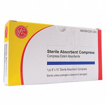GRAINGER APPROVED Compress Non-Sterile White Gauze Box, 482W70