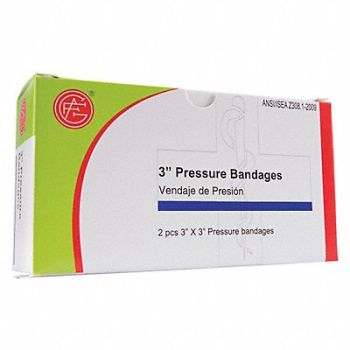 GRAINGER APPROVED Bandage Sterile White Gauze Box PK2, 482W77