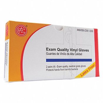 GRAINGER APPROVED Disposable Gloves Vinyl L Gauze PK4, 482W85
