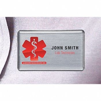 MIGHTY BADGE Badge Laser Blank Legend PK10, 482Y04