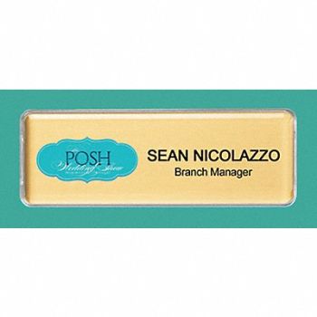 MIGHTY BADGE Badge Laser Blank Legend PK4, 482Y09