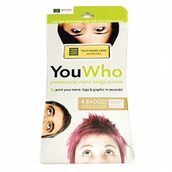 MIGHTY BADGE Badge Inkjet Blank Legend PK4, 482Y10