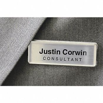 MIGHTY BADGE Badge Laser Blank Legend PK4, 482Y11