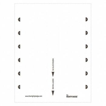 MIGHTY BADGE Insert 1-1/2x3 Inserts Blank Legend PK5, 482Y32