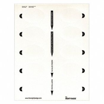 MIGHTY BADGE Insert Oval Blank Legend PK5, 482Y33