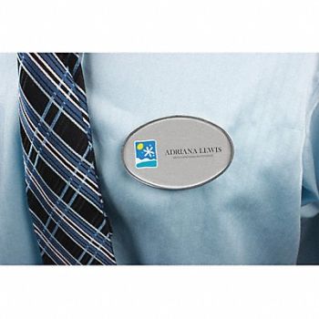 MIGHTY BADGE Insert Oval Blank Legend PK5, 482Y34