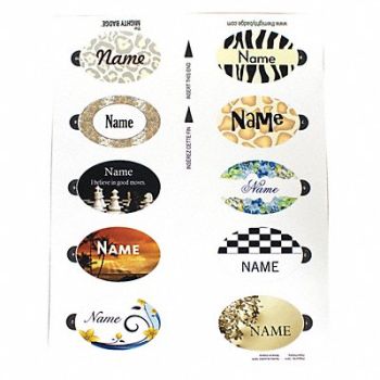 MIGHTY BADGE Insert Oval Blank Legend PK5, 482Y35