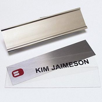 MIGHTY BADGE Insert 2 x 8 Inserts Blank Legend PK5, 482Y42