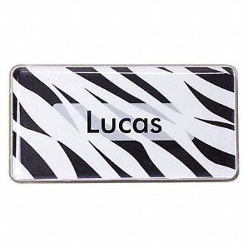 MIGHTY BADGE Badge Zebra Blank Legend PK10, 482Y50