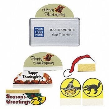 MIGHTY BADGE Badge Holiday Blank Legend PK10, 482Y79