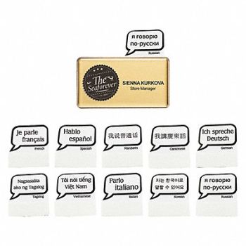 MIGHTY BADGE Badge Language Blank Legend PK10, 482Y84