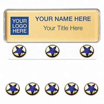 MIGHTY BADGE Badge Star Blank Legend PK10, 482Y89