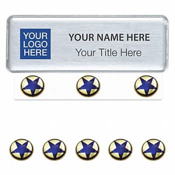 MIGHTY BADGE Badge Laser Blank Legend PK10, 482Y91