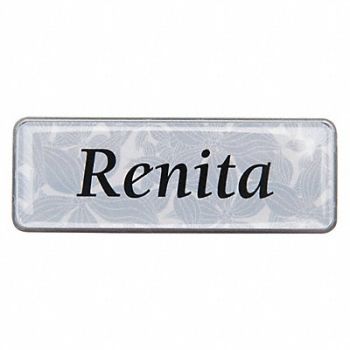 MIGHTY BADGE Badge Large Floral Blank Legend PK10, 482Z09