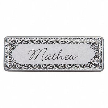 MIGHTY BADGE Badge Monochrome Blank Legend PK10, 482Z11