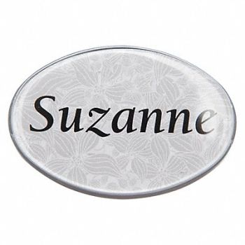 MIGHTY BADGE Badge Large Floral Blank Legend PK10, 482Z17