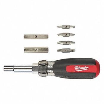 MILWAUKEE Multi-Bit Screwdriver NumBits 6, 483K40