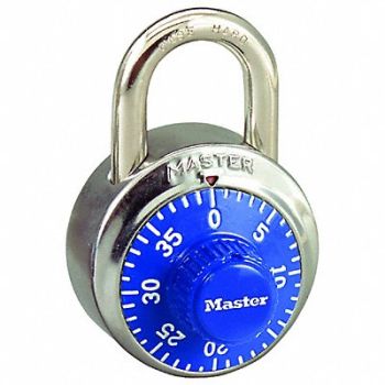 MASTER LOCK Combination Padlock 2 in Round Silver, 483N13