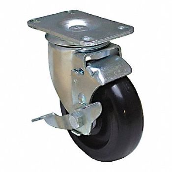 GRAINGER APPROVED NSF-Listed Plate Caster Swivel 300 lb., 488U04