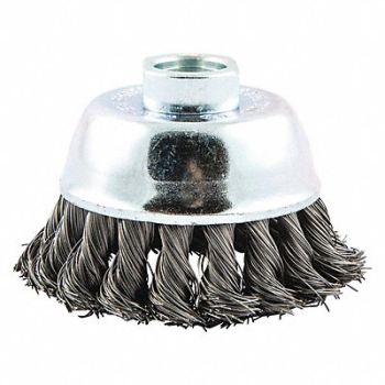 NORTON Cup Brush Knotted 2-3/4 Dia Arbor Hole, 483N67