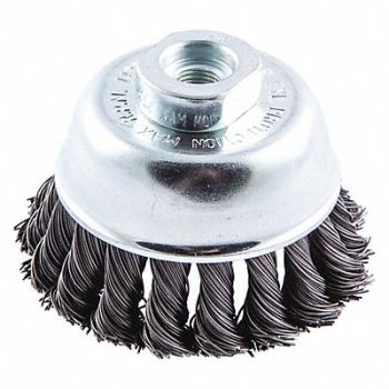 NORTON Cup Brush Crimped 2-3/4 Dia Arbor Hole, 483N69