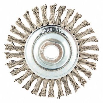 NORTON Wire Wheel Brush Twisted Stainless Steel, 483P39