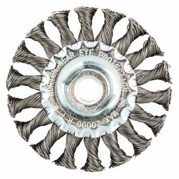 NORTON Wire Wheel Brush Knotted Carbon Steel, 483P54