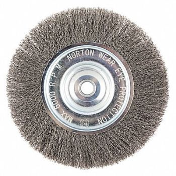 NORTON Wire Wheel Brush Crimped Carbon Steel, 483P57