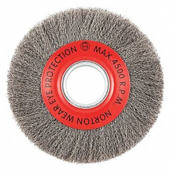 NORTON Wire Wheel Brush Crimped Carbon Steel, 483P58