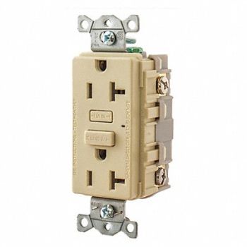 GRAINGER APPROVED GFCI Receptacle Self-Testing 2 Poles, 483P59