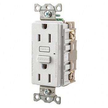 GRAINGER APPROVED GFCI Receptacle Self-Testing 2 Poles, 483P63