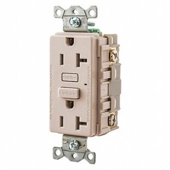 GRAINGER APPROVED GFCI Receptacle Self-Testing 2 Poles, 483P67