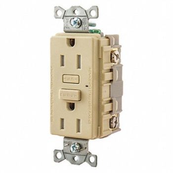 GRAINGER APPROVED GFCI Receptacle Self-Testing 2 Poles, 483P68