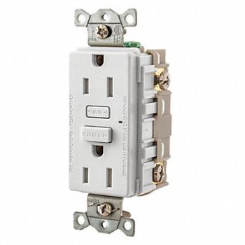 GRAINGER APPROVED GFCI Receptacle Self-Testing 2 Poles, 483P69