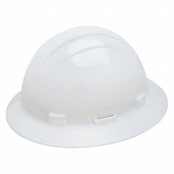 ERB SAFETY Hard Hat Type 1 Class E Ratchet White, 483R10