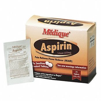 GRAINGER APPROVED Pain Relief Tablet 325mg Size PK24, 483T56