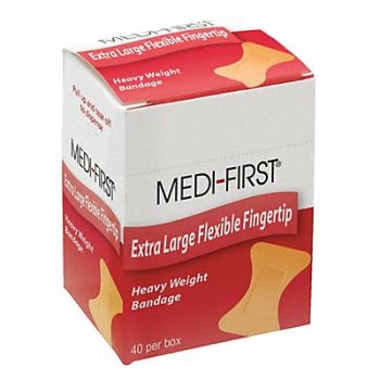 GRAINGER APPROVED Fingertip Bandages 3 L x 1-3/4 W PK40, 483T57