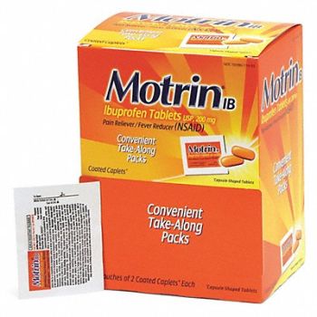 MOTRIN Pain Relief Tablet 200mg Size PK100, 483T61