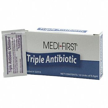 GRAINGER APPROVED Antibiotics Ointment 0.170 oz PK10, 483T69