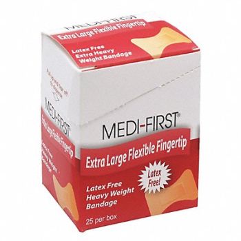 GRAINGER APPROVED Fingertip Bandages 3 L x 1.75 W PK25, 483T77