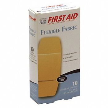 GRAINGER APPROVED Strip Bandages Beige 4 L x 2 W PK10, 483T82