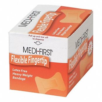 GRAINGER APPROVED Fingertip Bandages 2 L x 1-1/2 W PK40, 483T93