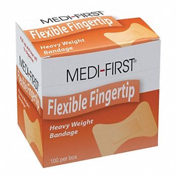 GRAINGER APPROVED Fingertip Bandages 2 L x 1-1/2 W PK100, 483T95