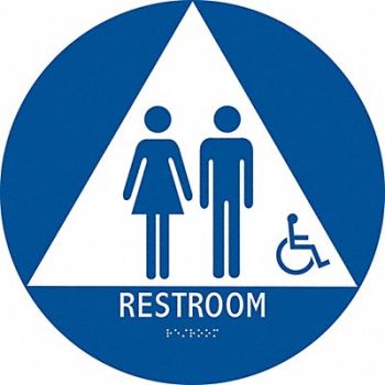CONDOR ADA Braille Facility Sign 12x12in Plstic, 483U15