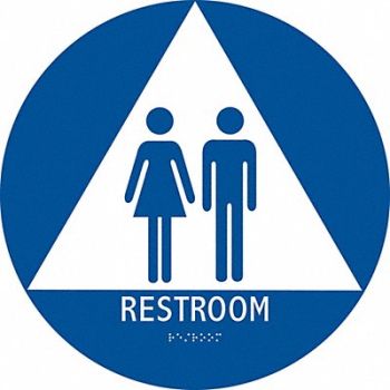 CONDOR ADA Braille Facility Sign 12x12in Plstic, 483U16