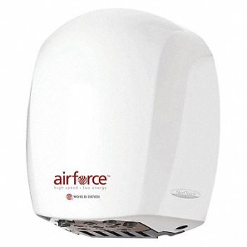 WORLD DRYER Hand Dryer Alum Cover White Automatic, 485D24